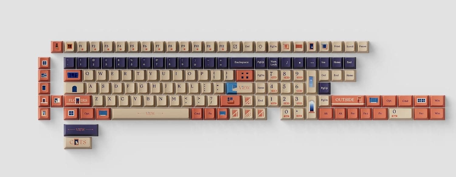 Keychron Cherry Profile Dye-Sub PBT Full Keycap Set - Window View Theme, 141 Keys