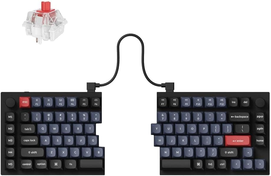 Keychron Q11 QMK/VIA TKL Split Ergonomic Keyboard 91 Keys 75% Hot-Swappable Red