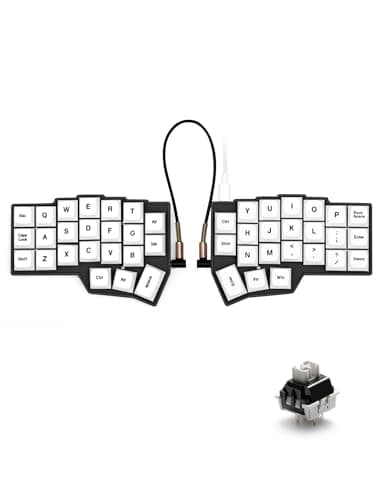 YIVU Corne V4.1 Wired Split Ergonomic Mechanical Keyboard | 40% Ortholinear 3x6 Layout, 46 Keys | Hot-Swappable Per-Key RGB | Vial/QMK Programmable | Pre-Lubed Linear Switches