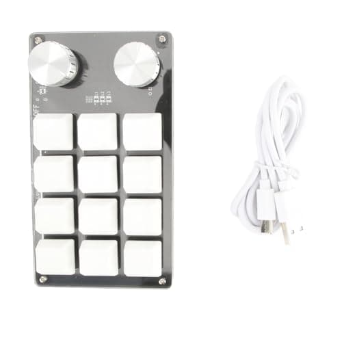 Hapivida One Handed Macro Mechanical Keyboard, 12 Key Mini Keyboard | Programmable Macro Keyboard, Usb-C Portable Mini Keypad For Office, Cad, Obs, Music Daw, Computer Accessories