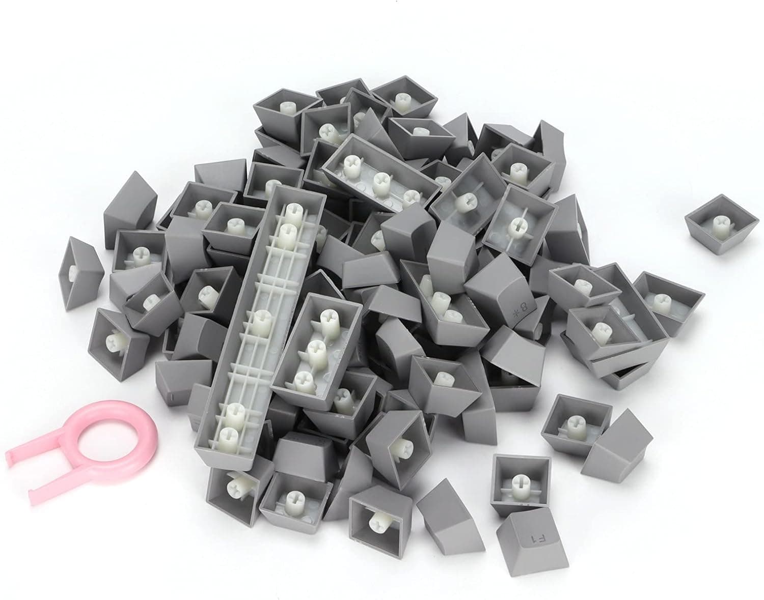 PBT Keycaps 108-Key Ergonomic Oil Two-Tone Legend Keycap Set (Gray)