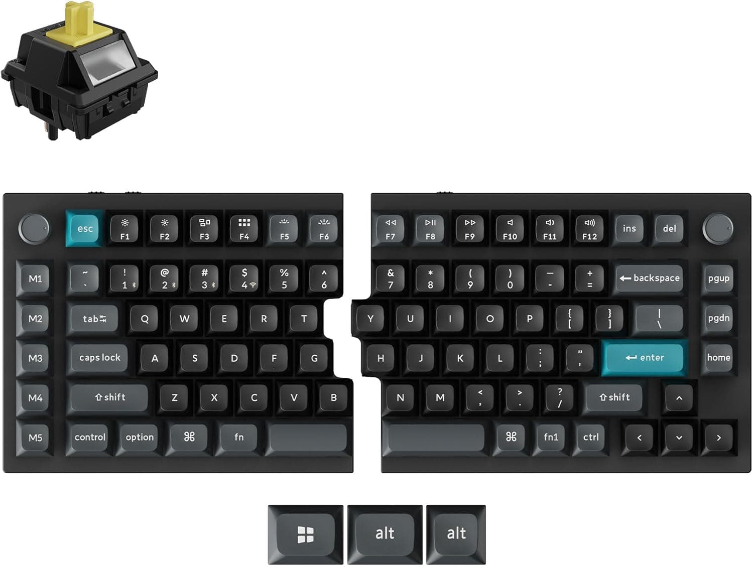 Keychron Q11 Ultra 8K Wireless Split Ergonomic Keyboard 75% Dual Knobs Banana Switch