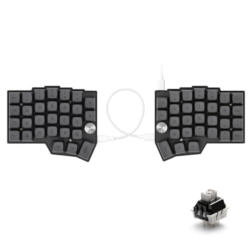 YIVU Borne 4x6 Split Mechanical Keyboard, Extended Corne Layout Ergonomic Keyboard, QMK/Vial Programmable, Hot Swappable RGB with Dual Rotary Encoders, Ready-to-Use Custom Keyboard for Coding