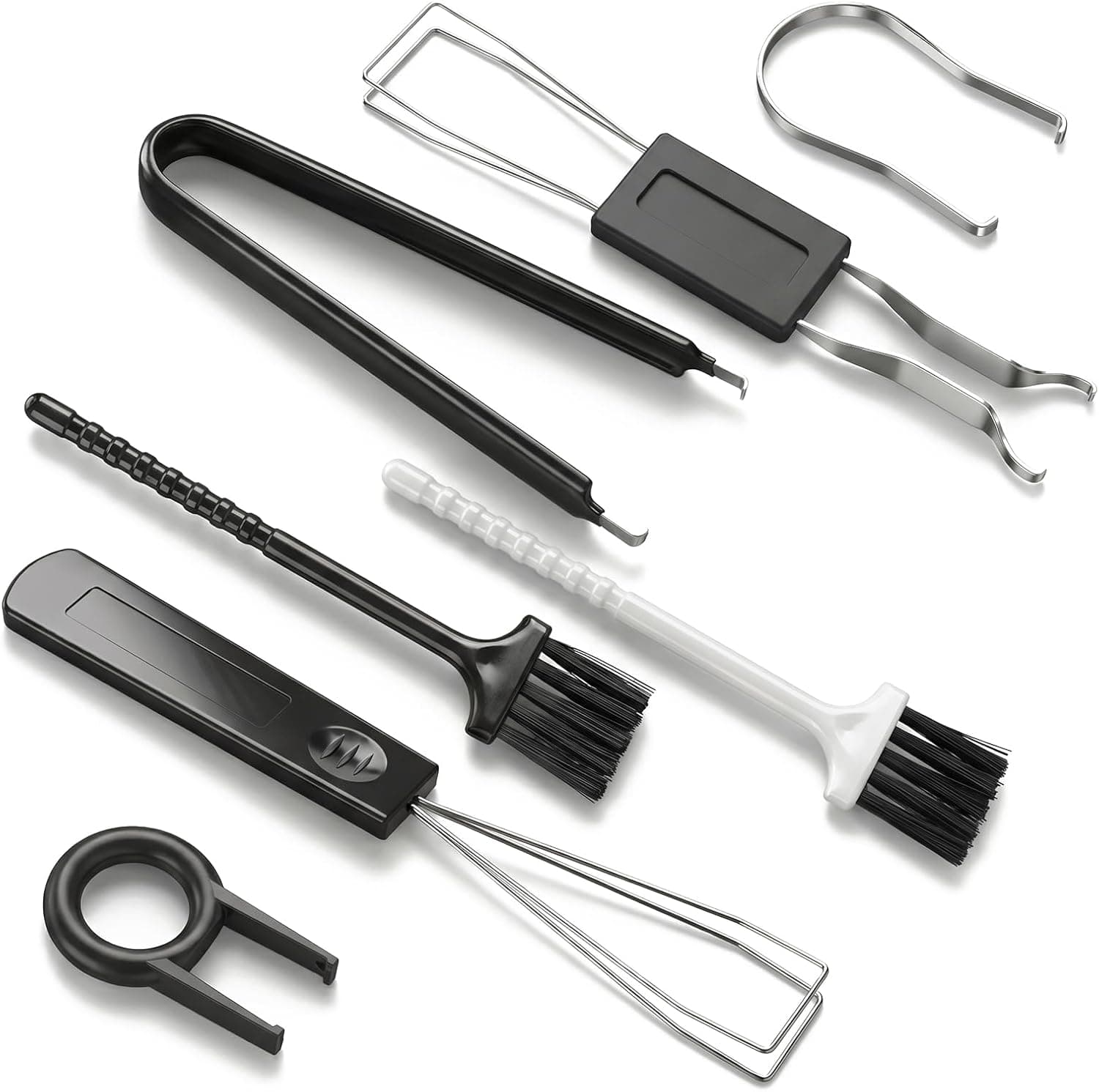 7 Piece Keyboard Keycap Remover Switch Puller Set with Tweezers and Cleaning Brushes