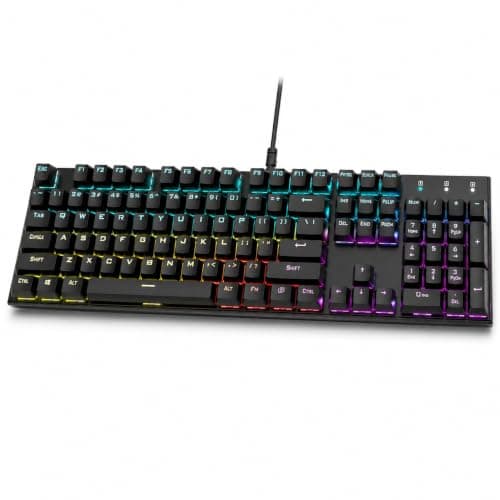 ODC RGB Mechanical Gaming Keyboard, Wired 104-Key with Blue Switches
