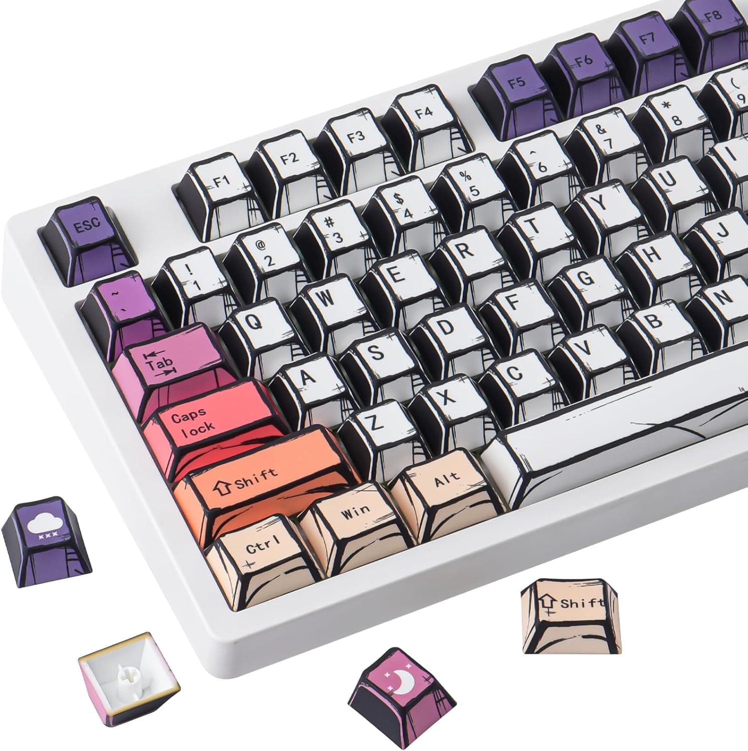 JOMKIZ 129-Key Cherry Profile Keycaps Set PBT Dye Sublimated