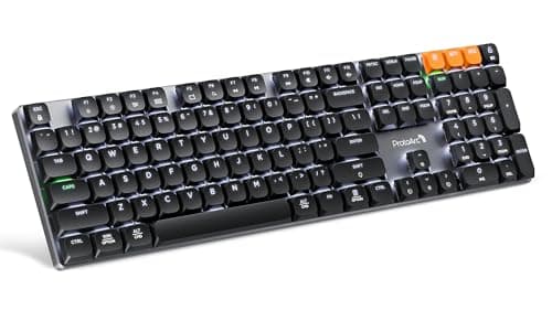 ProtoArc K310 Pro Backlit Bluetooth Mechanical Keyboard, Linear and Quiet | Aluminum Wireless Mechanical Keyboard, 3 Devices Bluetooth & 2.4G, Programmable Keys, Rechargeable, Low Profile, Full Size