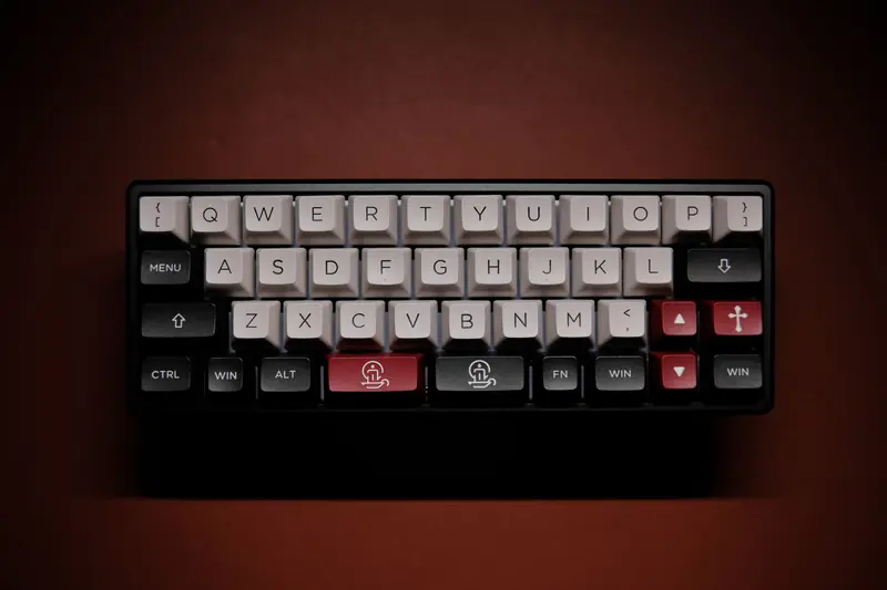 High-quality overhead image of a mechanical keyboard with custom keycaps